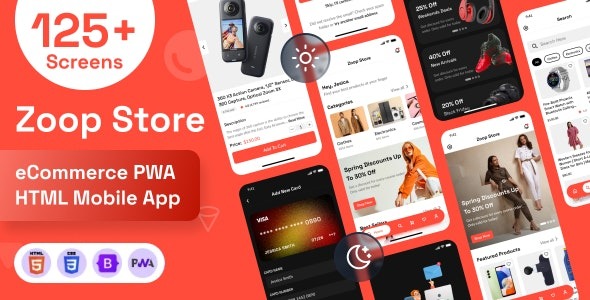 eCommerce Store PWA Mobile HTML Template - Zoop Retail Store