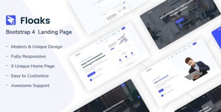 Floaks - Responsive Landing Page Template - 30179315