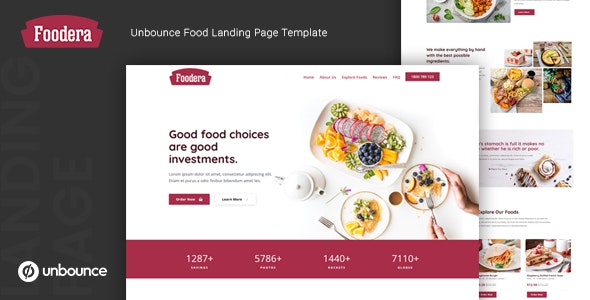 Foodera — Unbounce Food Landing Page Template – 24726147