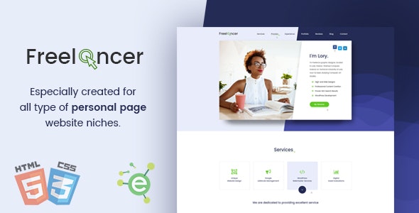 Freelancer - Creative Business & Portfolio Personal Page HTML5 Template - 19663348