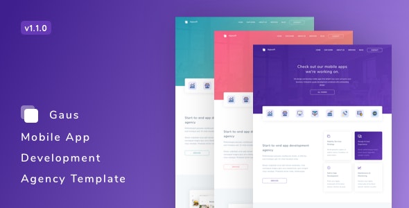 Gaus – Mobile App Development Agency Template – 22961752