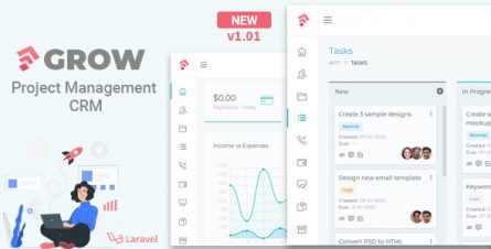 Grow - Project Management CRM With Invoicing Estimates Leads And Tasks - 28292342