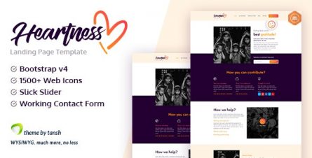 Heartness - Fundraising Donation Landing Page - 461011