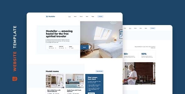 Hosteller – Hostel Booking Website Template – 35376675