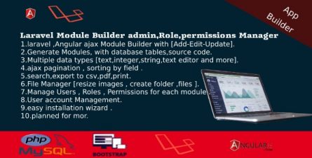 Laravel Admin Builder - Angular CRUD+Users,Roles,Permission +Files Manager - 20385402