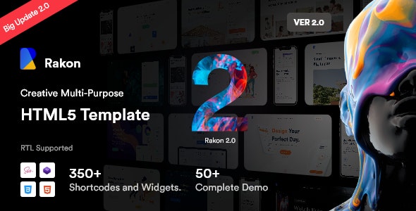 Rakon - HTML5 Landing Page Templates (RTL Supported) - 27849521