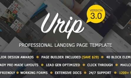 Urip - Professional Landing Page With HTML Builder - 11317046