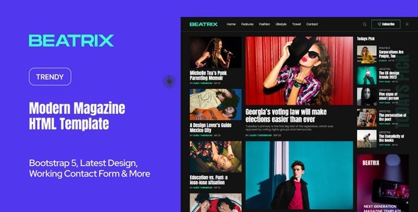 HTML theme for magazines