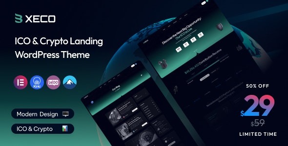 Xeco – ICO & Crypto Landing WordPress Theme – 48079009